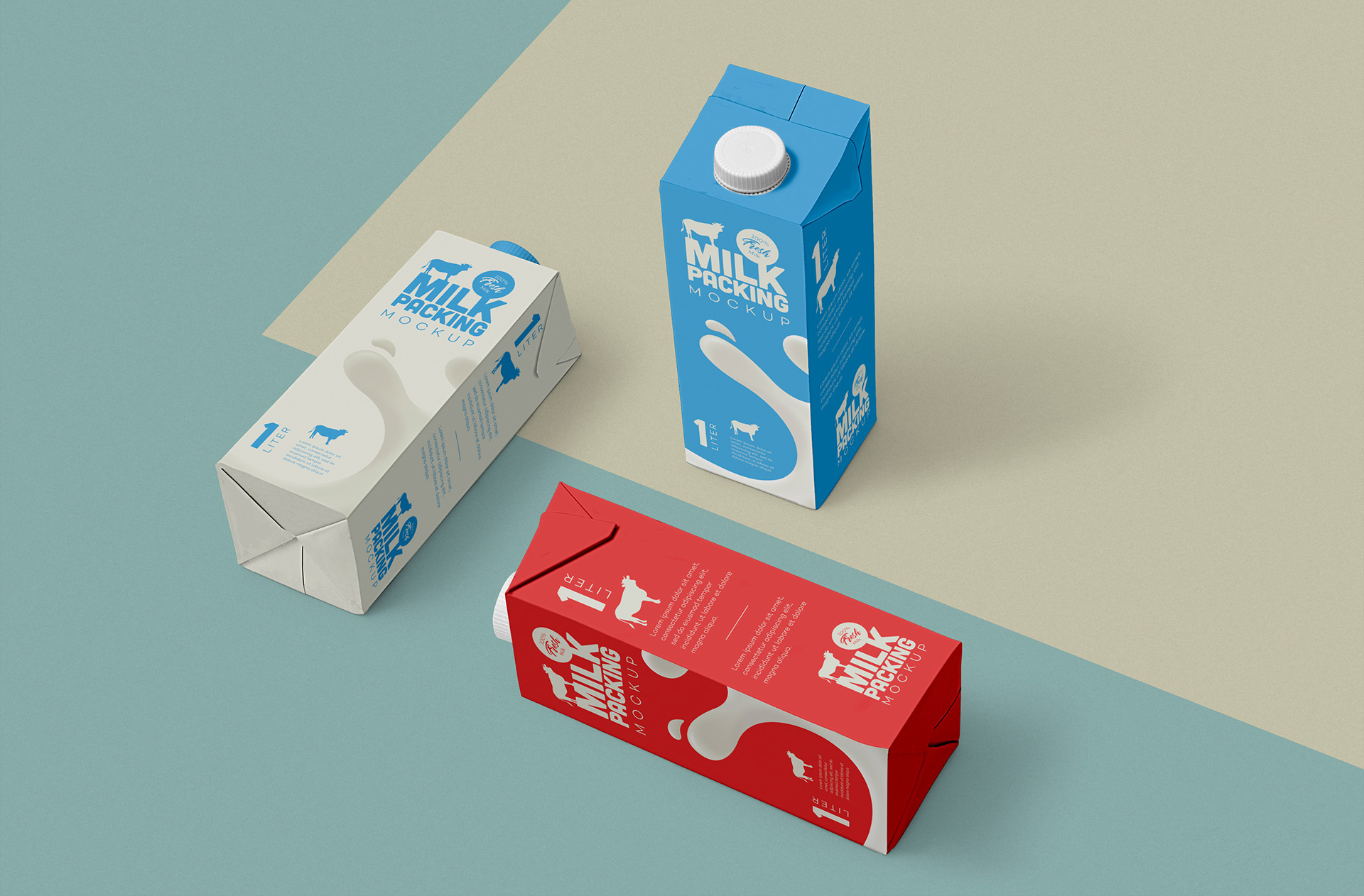罐装牛奶盒包装设计样机模板 Milk Carton Mockup插图3