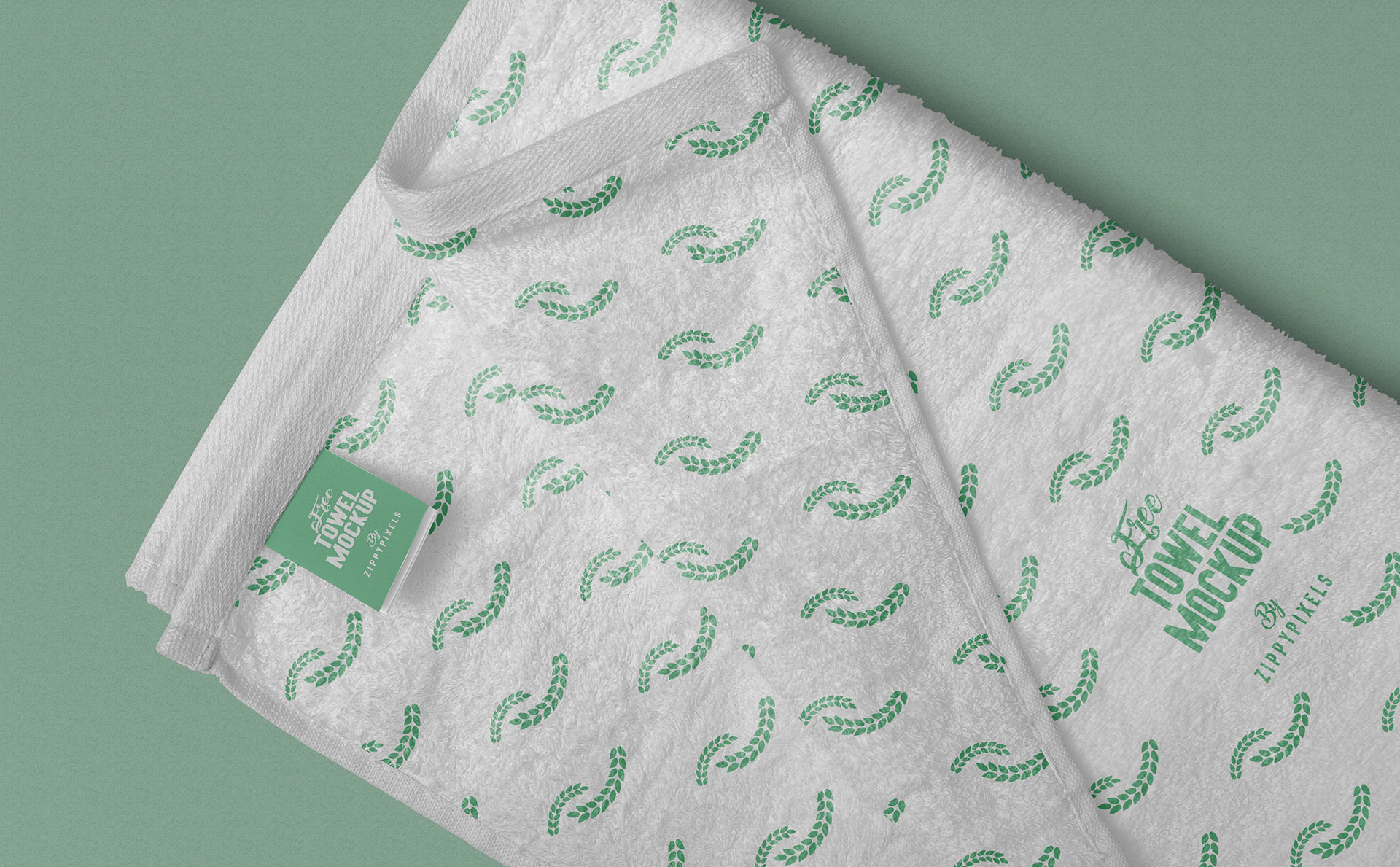 优雅全毛巾logo样机 Elegant Full Towel Logo Prototype插图1